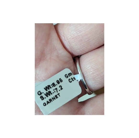 925 Silver & Garnet Ring Size 7 - Picture 6 of 6